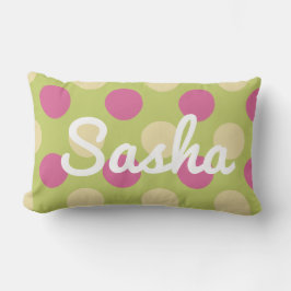 Girls Room Decor Roze en Groene Polka Dot Kussen