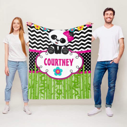 Girls Room Panda Beer - Aangepaste trommel Fleece Deken (In situ)