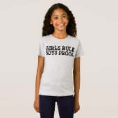 GIRLS RULE, BOYS DROOL, Funny T-shirts voor kinder (Voorkant volledig)