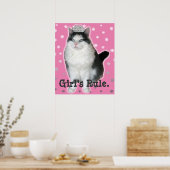 "Girl's Rule" Cat Tiara Poster (Keuken)