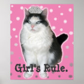 "Girl's Rule" Cat Tiara Poster (Voorkant)