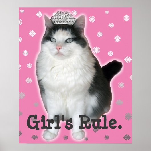 "Girl's Rule" Cat Tiara Poster (Voorkant)
