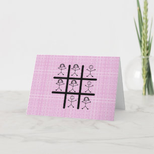 Girls Rule Tic Tac Toe Wenskaart Kaart