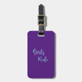 Girls Rule - Trendy Inspirerend Typografie Bagagelabel (Voorkant verticaal)