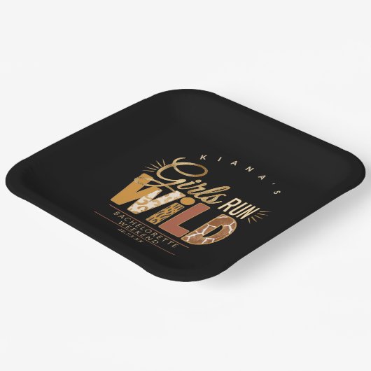 Girls Run Wild Safari Bachelorette ID1148 Papieren Bordje (Gebogen)