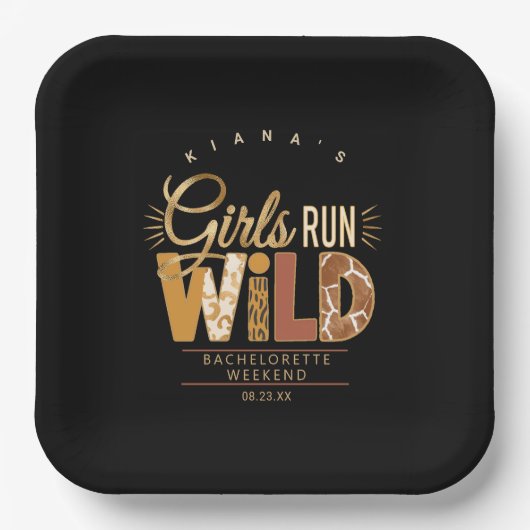 Girls Run Wild Safari Bachelorette ID1148 Papieren Bordje (Voorkant)