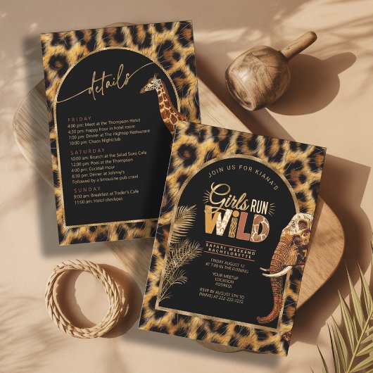 Girls Run Wild Safari Bachelorette Weekend ID1148 Kaart