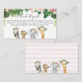 Girls Safari Animals Book-aanvraag Informatiekaartje (Voorkant / Achterkant)