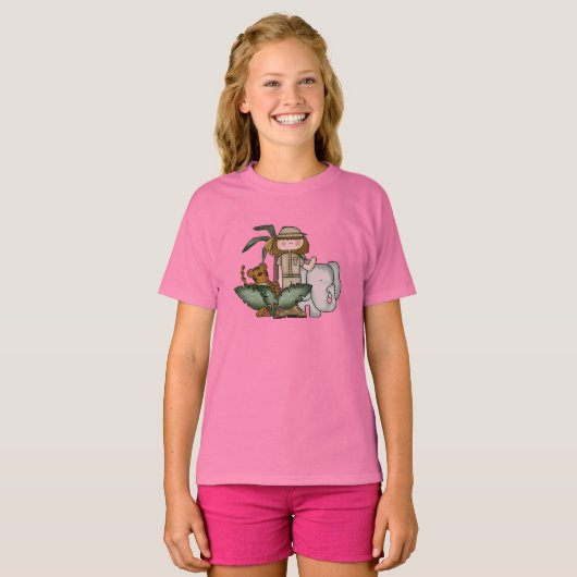 Girls Safari Animals T-shirt (Voorkant volledig)