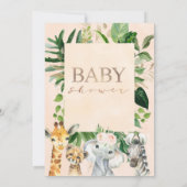 GIrls Safari Baby shower Kaart (Achterkant)