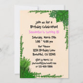 Girls Safari Giraffe Birthday Party Invitation Kaart (Achterkant)