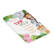 Girls Safari Oerwoud Two Wild 2e verjaardag Invite Magneet (Rechterzijde)