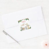 Girl's Safari Wild One Eerste Verjaardag Sticker (Envelop)