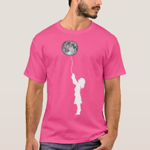Girls Science To Moon Space Balloon 895 T-shirt