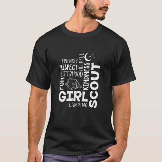 Girls Scout Camping Adventure Cookie D T-shirt (Voorkant)
