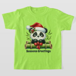 Girls Seizoenen Groetjes Panda beer Tekst toevoege T-shirt