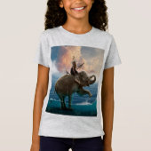 Girl's shirt with elephant design in the sea (Voorkant)