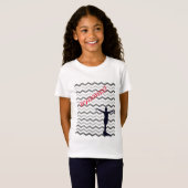 Girls Silver Chevron Gymnast Gymnastics T-Shirt (Voorkant volledig)