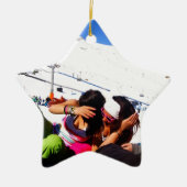 Girls Ski helope Keramisch Ornament (Voorkant)