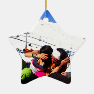 Girls Ski helope Keramisch Ornament