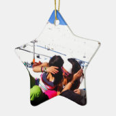 Girls Ski helope Keramisch Ornament (Links)