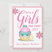 Girls Ski Trip Skiing Emoji Kaart (Voorkant)