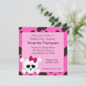 Girls Skull Birthday-uitnodigingen Kaart (Staand voorkant)