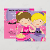 Girls Slumber Party Birthday Invitation Kaart (Voorkant / Achterkant)