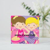 Girls Slumber Party Birthday Invitation Kaart (Staand voorkant)