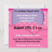 Girls Slumber Party Birthday Invitation Kaart (Achterkant)