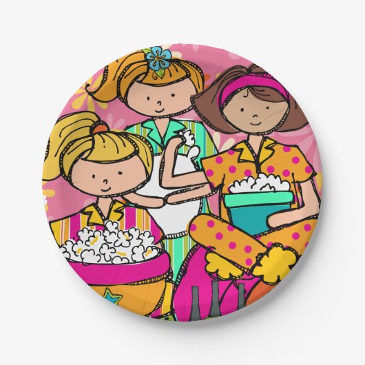 Girls Slumber Party Birthday Paper Bord (Voorkant)