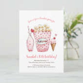 Girls Slumber Party Hearts Birthday Invitation Kaart (Staand voorkant)