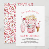 Girls Slumber Party Hearts Birthday Invitation Kaart (Voorkant / Achterkant)