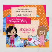 Girls Slumber Party Kaart (Voorkant / Achterkant)