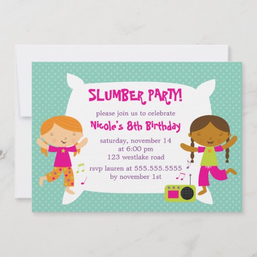 Girls Slumber Party Kaart (Voorkant)