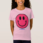 Girl's Smile Face Emoji T-shirt HAMbWG (Voorkant)
