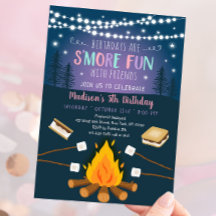 Girls S'more Fun S'mores Campfire Birthday