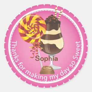 Girl's Snoep Party Favor Birthday Sticker