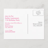 Girl's Soccer Birthday Briefkaart Invitation - Roz (Achterkant)