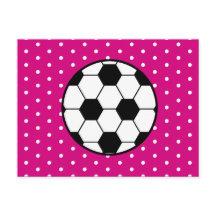 Girl's Soccer Birthday Briefkaart Invitation - Roz