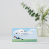 Girl's Soccer Kick Calling Card Contactkaartje (Staand voorkant)