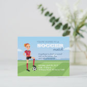 Girl's Soccer Match Briefkaart Invitation (Staand voorkant)