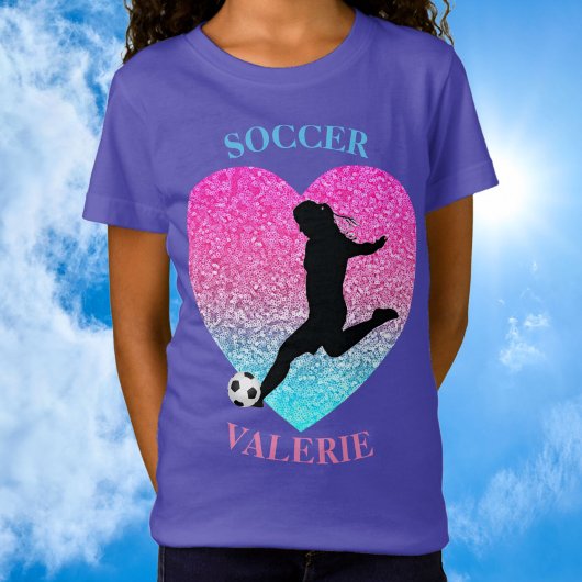 Girls Soccer Paars T-Shirt