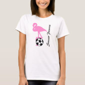 Girls Soccer Princess Pink Flamingo T-shirt (Voorkant)