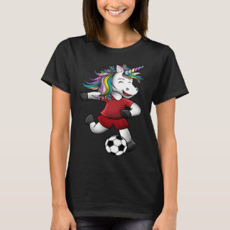 Girls Soccer Unicorn Love Magical Team T-shirt