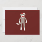 Girls Sock Monkey Birthday Party Kaart (Achterkant)