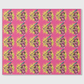 Girls Softball Birthday Party Cadeaupapier (Vlak)