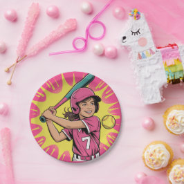 Girls Softball Birthday Party Papieren Bordje