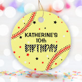 Girls Softball Birthday Party Round Bedankjes Labels