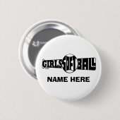 GIRLS SOFTBALL (CUSTOM) RONDE BUTTON 5,7 CM (Voorkant /achterkant)